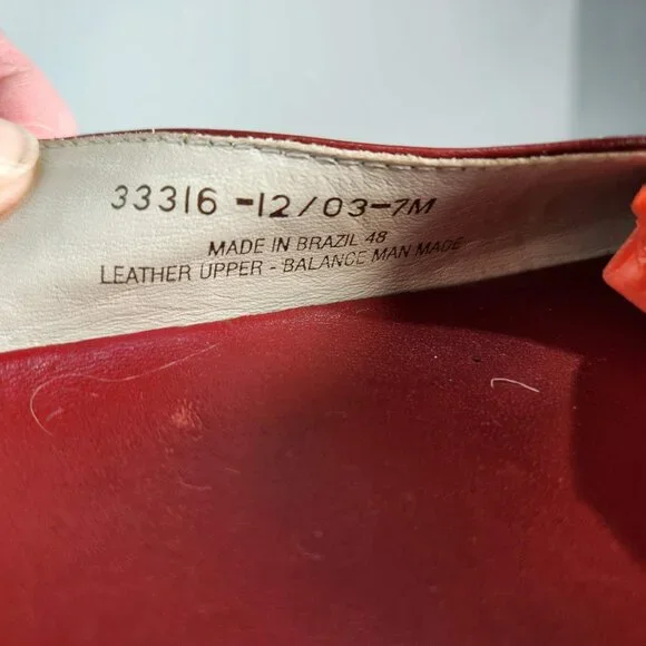 Clarks, sling-back, Sz 7 burgundy leather slip-ons, Pre-owned - Picture 7 of 7